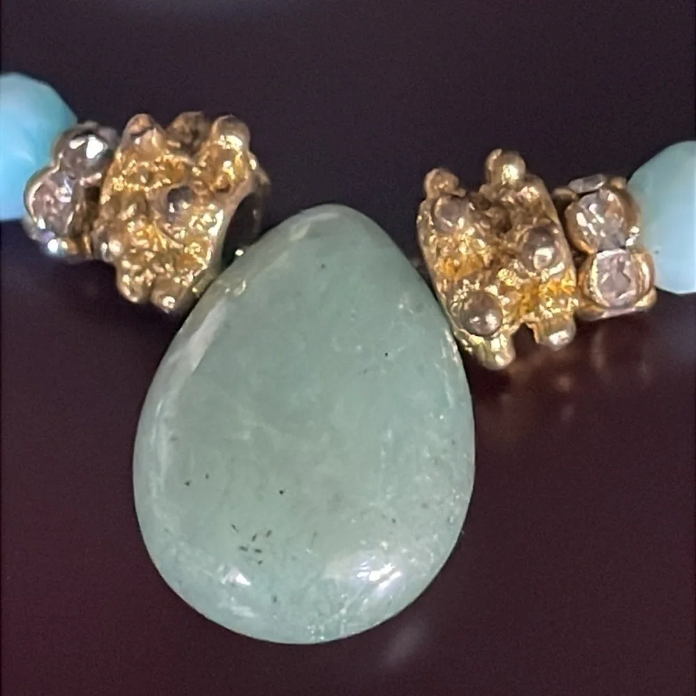 Goldtone natural stone earrings
